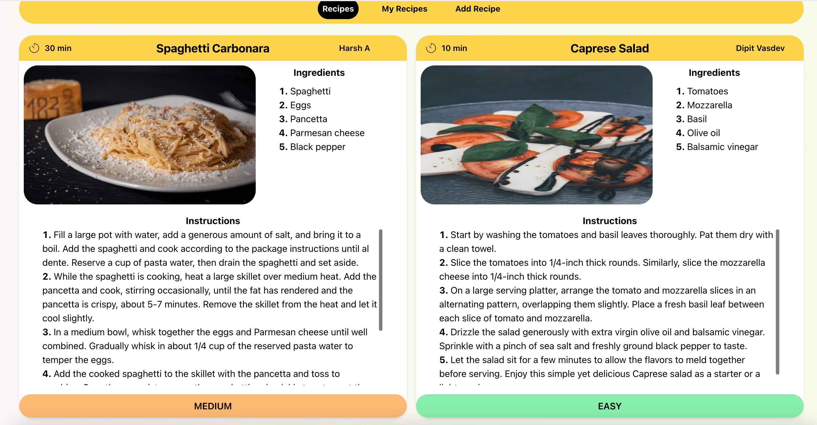 Full Stack Recipe Sharing Platform